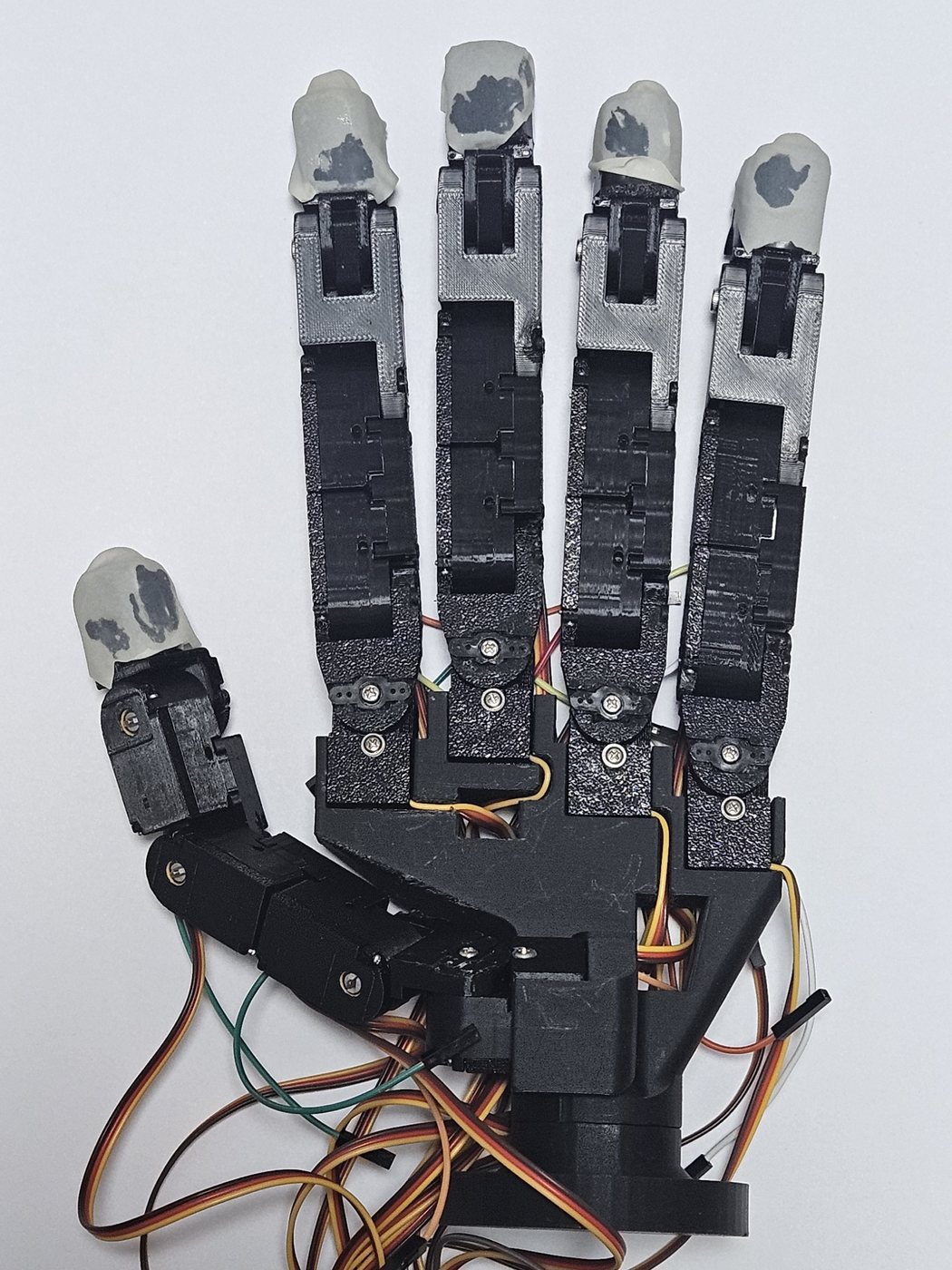 Final fabricated hand, front view